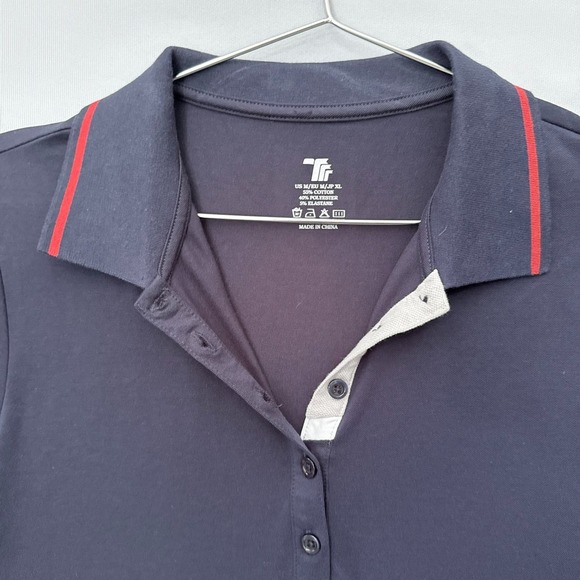 Navy Blue Sporty Polo Mini Dress Medium Preppy Tennis Stretch Knit Golf NWT - Picture 3 of 8